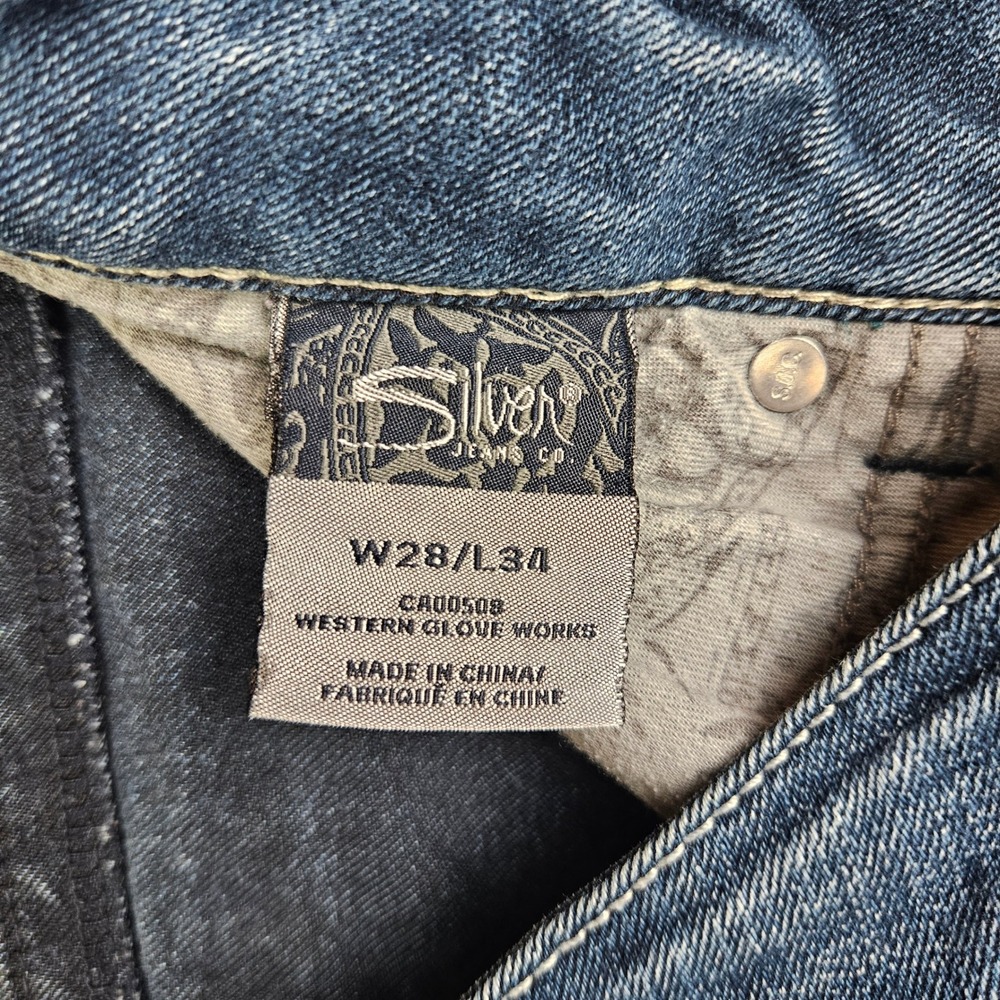 Silver Suki Bootcut Jeans Womens 28 Mid Rise Dark Wash Denim Stretch Casual Blue - Picture 2 of 10